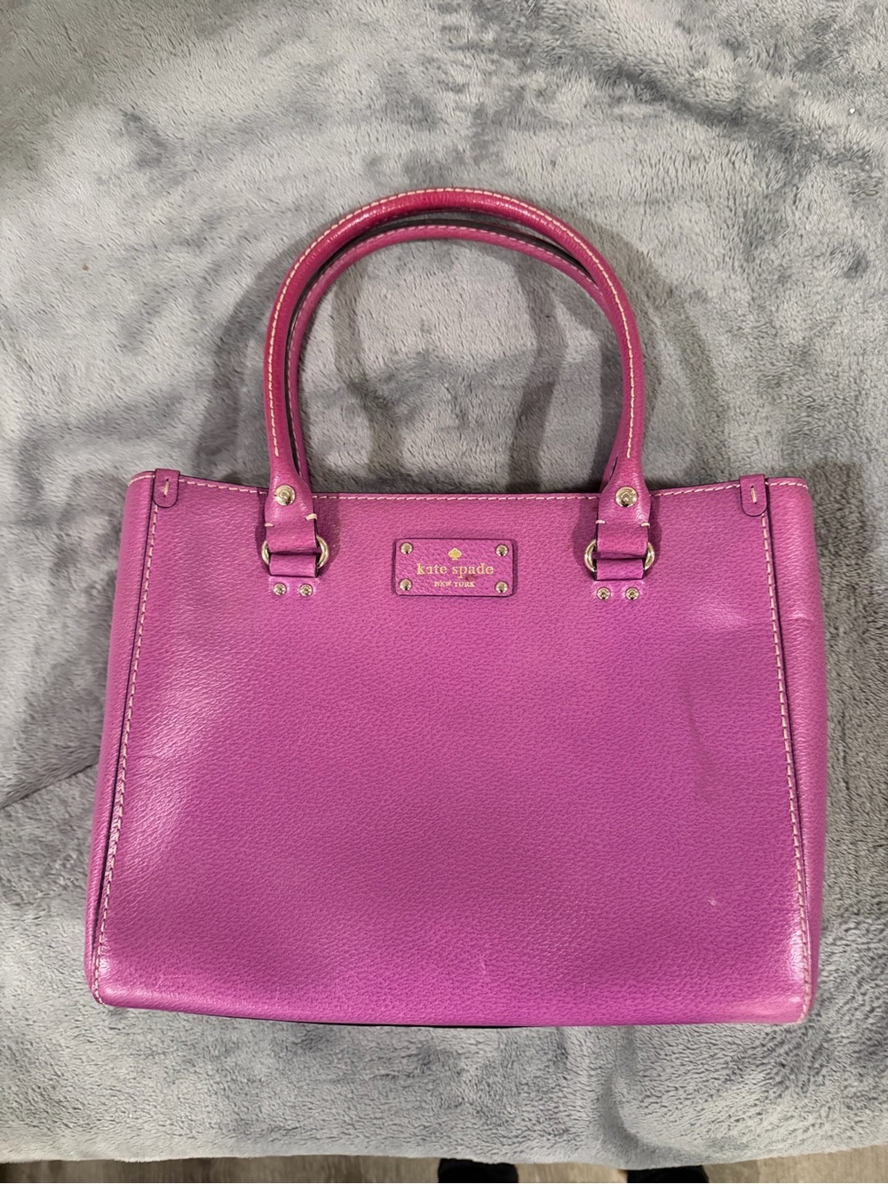 kate spade Bright Purple Leather Double-Handle Satchel
